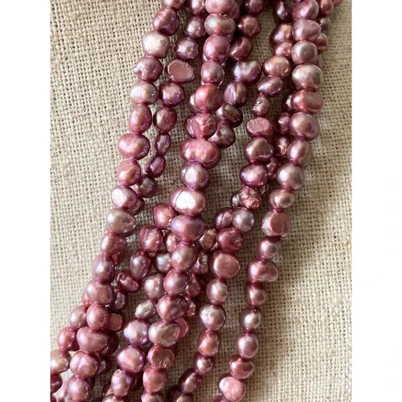 925 gemstone clasp 8 layers freshwater pearl Necklace